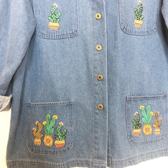 Vintage Jean Cactus Jacket • sz large - Picture 6 of 8